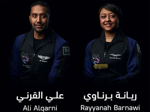 The two Saudi astronauts whom Sultan Al Neyadi will host on ISS on Monday.