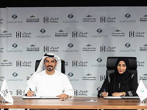 The agreement will see the Environment Agency-Abu Dhabi working on multiple efforts with the Yas SeaWorld Research and Rescue, which is part of Miral’s portfolio on Yas Island.