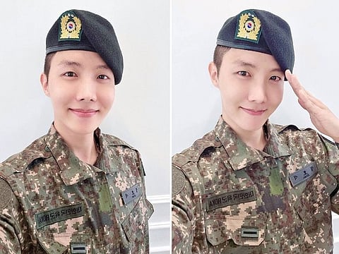 J-Hope finishes training, posts military uniform photos