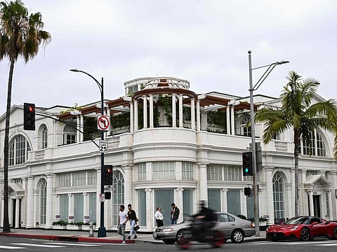 The site of the proposed Cheval Blanc Hotel from LVMH Moet Hennessy Louis Vuitton, on Rodeo Drive in Beverly Hills, California.