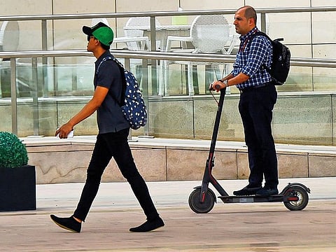 Dubai Police urge commuters to follow traffic rules while using e-scooters and cycles in the city. Photo for illustrative purpose only