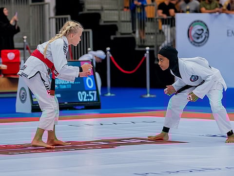 During the competitions held at the Mubadala Arena in Zayed Sports City, Al Jazira took first while Palms Sports - Team 777 and Al Ain Jiu-Jitsu Club secured second and third places, respectively