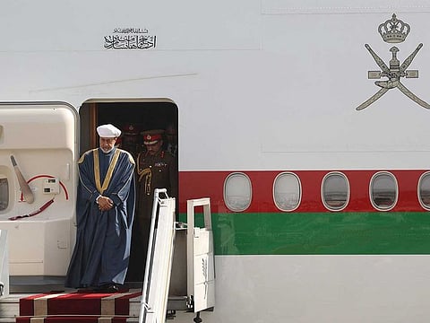Oman's Sultan Haitham bin Tariq arrives at Mehrabad Airport in Tehran, Iran May 28, 2023.