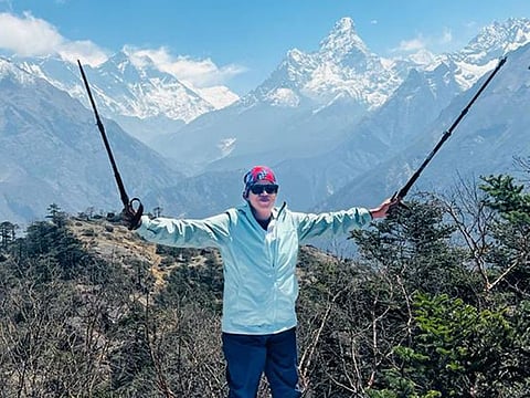 The 50-year-old expat loves mountain climbing, even on wedding anniversaries and birthdays