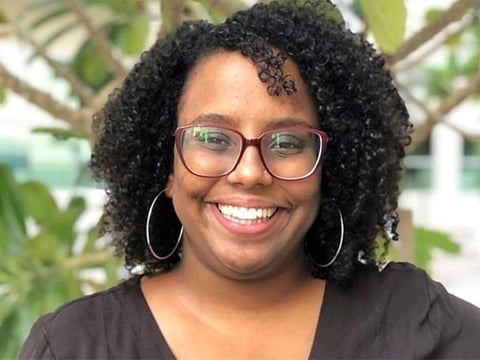 Choosing to smile: Dubai-based Maria Eldin says the key to coping with her condition is to stay positive.