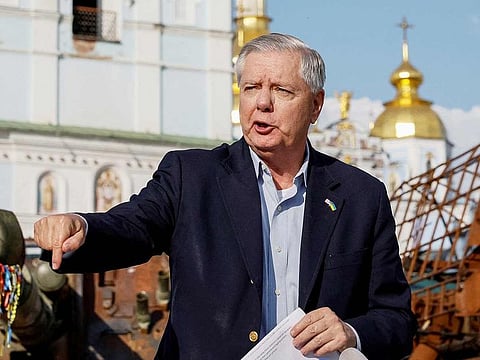 US Senator Lindsey Graham speaks during an interview with media, in Kyiv, Ukraine May 26, 2023.