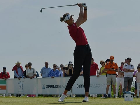 Dubai resident Chiara Noja in action last week on the Ladies' European Tour in Belgium, where she finished tied second.