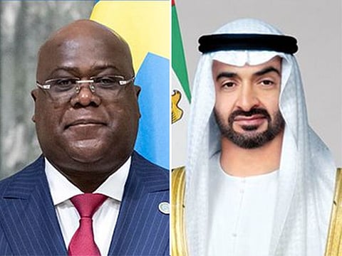 Félix Tshisekedi (L) and Sheikh Mohamed (R)