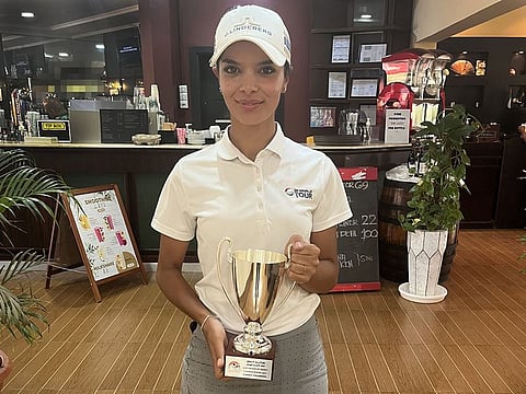 Intissar Rich, who won a trophy recently at Al Ain Equestrian, Shooting & Golf Club, is in the second place in UAE Team 1 at Singha Thailand Ladies Open after round one.