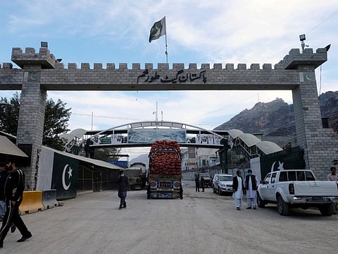 A view of the border post in Torkham, Pakistan. Pakistan will export a diverse array of products under this mechanism. The list of exportable goods includes milk, cream, eggs, cereals, meat, fish products, fresh fruits and vegetables, rice, pharmaceutical products, chemicals, perfume, cosmetics, plastic, rubber, leather, wood products and furniture items, textiles, readymade garments, paper, footwear, iron and steel, electric fans, home appliances, sports goods, motorcycles, tractors, surgical products, and sports equipment.