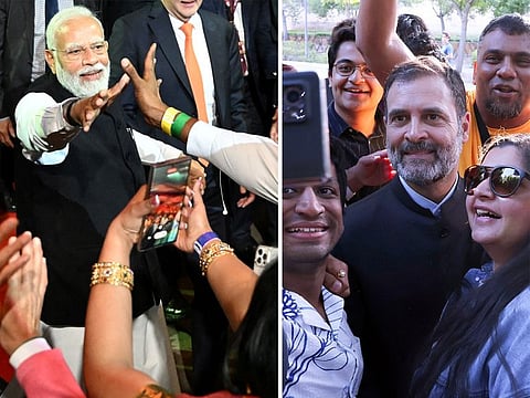 India's Prime Minister Narendra Modi (L) and Congress Party leader Rahul Gandhi (R)