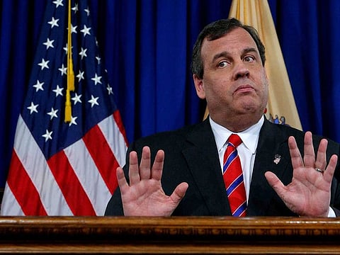 Former New Jersey Governor Chris Christie reacts to a question during a news conference in Trenton, New Jersey, U.S. on March 28, 2014. Reuters
