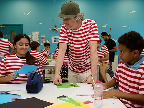 Swedish artist Jacob Dahlgren at the A.R.M. Holding Children’s Programme, organised in partnership with Art Dubai