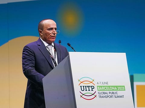 Mattar Al Tayer speaking at the 64th UITP Global Public Transport Summit in Barcelona
