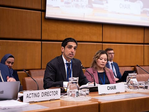 Omran Sharaf, Assistant Minister of Foreign Affairs for Advanced Science and Technology, and Chair of the UN Committee on the Peaceful Uses of Outer Space at the meeting in Vienna