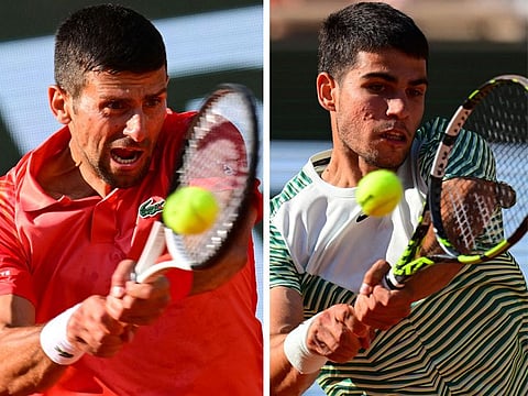 Novak Djokovoc and Carlos Alcaraz will be facing each other in the French Open semifinals, only the second time in their careers.