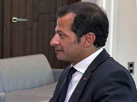 Lebanese diplomat Rami Adwan during a meeting with the Lebanese president at the presidential palace in Baabda.