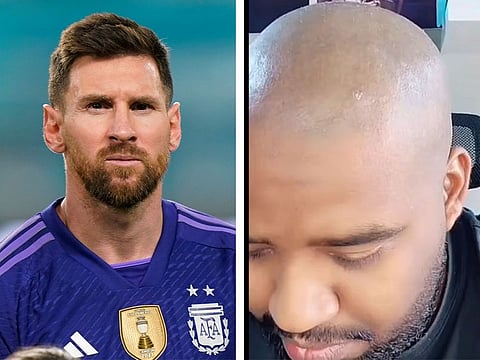 The Snapchat celebrity Abu Mashel posted a video of himself showing him inside a salon to have his head shaved after he had made an earlier bet to do so if the Argentine icon Messi did not sign for Al Hilal.