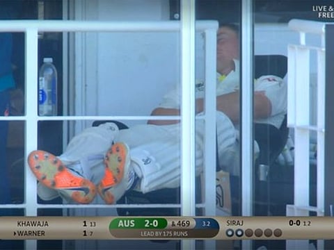 Marnus Labuschagne was awoken on The Oval balcony by India fans celebrating David Warner's wicket.