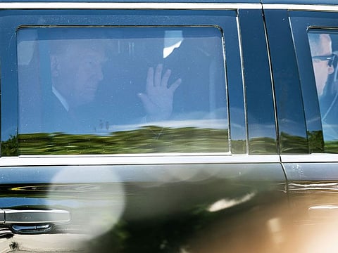 Former US President Donald Trump arrives to the Wilkie D. Ferguson Jr. United States Courthouse in Miami, Florida.