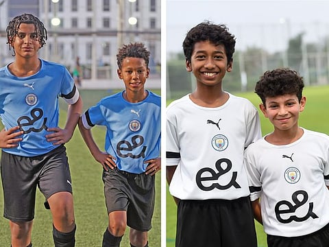 From left: Mohammad, Kais, Itqan and Mohammad from the City Football Schools UAE Talent Player Programme.