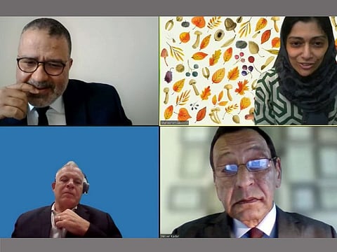 Clockwise: Hatem El Kadi, Dr Shaheenah Dawood, Yasser Abdel Kader and Simon Nayler during the the first Middle East, Russia, and Africa (MERA) Precision Medicine Summit organised by global pharmaceutical firm Pfizer