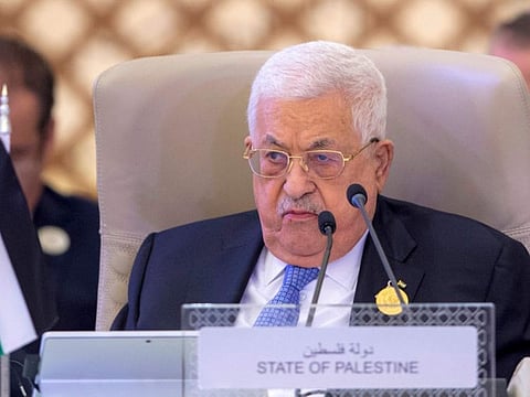 Palestinian President Mahmoud Abbas attends the Arab summit in Jeddah, Saudi Arabia, on May 19, 2023. President Xi last December visited Saudi Arabia on an Arab outreach trip that also saw him meet with Abbas and pledge to “work for an early, just and durable solution to the Palestinian issue”.