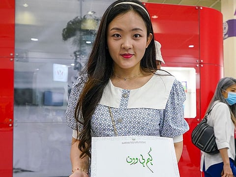 Emirati and Korean artists display their skills at the Sharjah's Guest of Honor Pavilion, during the 6th annual edition of the Seoul International Book Fair.