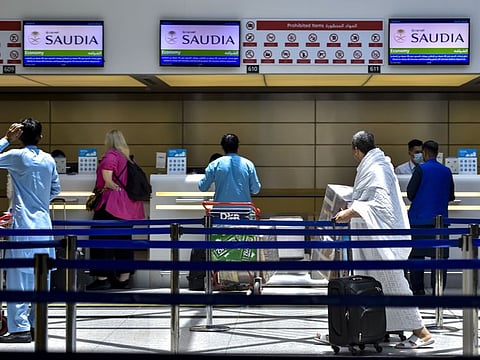 Passengers at Terminal one, Dubai International Airport, as the Hajj season start soon.