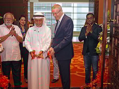 Dr Eesa Bastaki, President, University of Dubai and Prof Paul Hopkinson, Dean of the College of Interdisciplinary Studies, Zayed University, inaugurate Gulf News Edufair