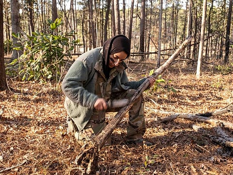 UAE astronaut Nora Al Matrooshi during Wilderness Survival Training at Ft. Rucker, Alabama in USA