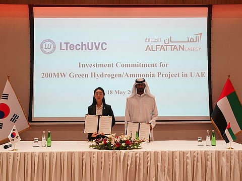 Ji Young Lee, CEO, LTechUVC Inc and Khalid Mohamed Rashid Musabbah Alromaithi, Deputy Chairman, Al Fattan Energy