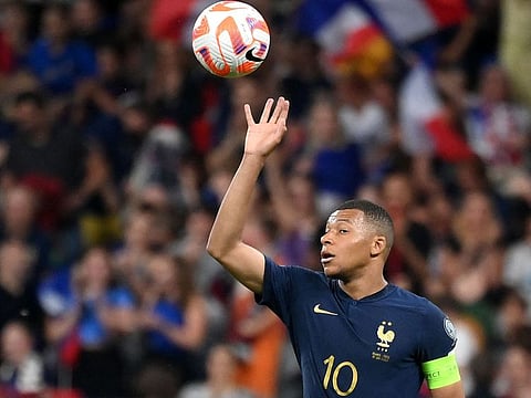 France's forward Kylian Mbappe reacts at the end of the Uefa Euro 2024 Group B against Greece at the Stade de France in Saint-Denis on Monday.