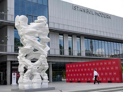 This photograph taken on June 20, 2023 shows the new building of the Istanbul Modern Art Museum near the Bosphorus shoreline, in Istanbul, on June 20, 2023.