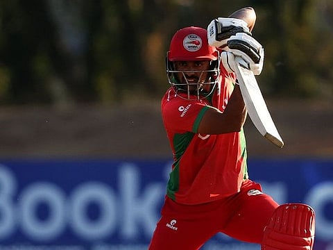 Shoaib Khan scored an unbeaten 52 off 70 balls for Oman.