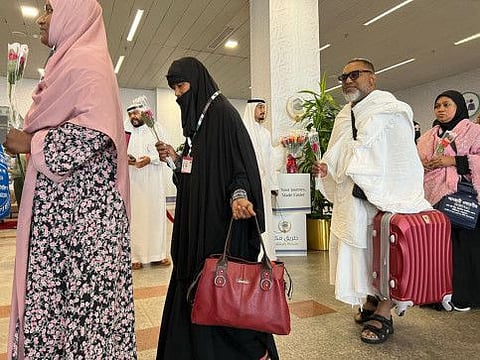 Pilgrims from Bangladesh and Pakistan arrive at King Abdul Aziz airport in Jeddah, ahead of the Hajj pilgrimage in Mecca, on June 20, 2023.