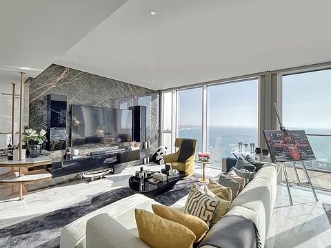 The four-bedroom penthouse in Bluewaters spans 9,252 square feet. The destination has in recent times seen a sizeable firming up in asking prices - and actual sales value.