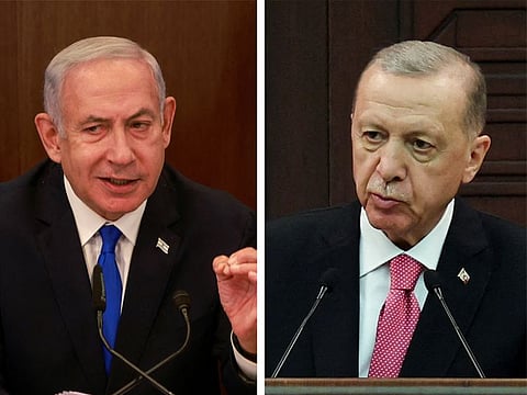 “They used to speak ill of Hitler. What difference do you have from Hitler? They are going to make us miss Hitler. Is what this Netanyahu is doing any less than what Hitler did? It is not,” Erdogan (right) said.