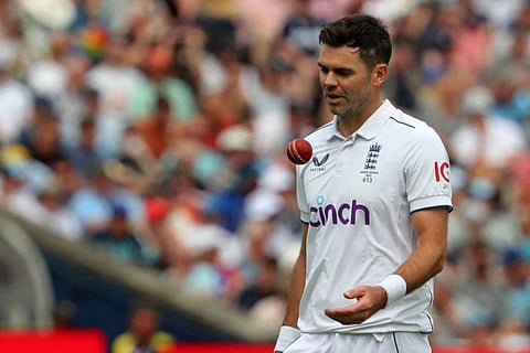 England's James Anderson prepares to bowl on day three of the first Ashes Test against Australia at Edgbaston.