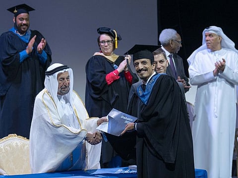 His Highness Dr Sheikh Sultan bin Muhammad Al Qasimi, Supreme Council Member and Ruler of Sharjah, and President of the Sharjah Performing Arts Academy, wished the graduates well