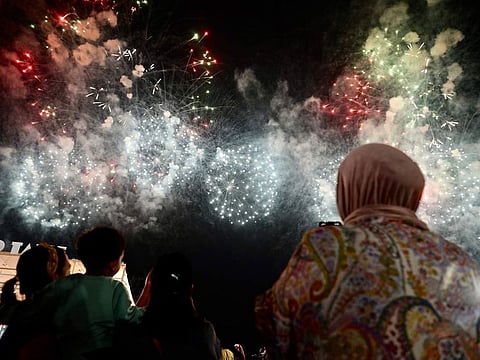 Families enjoy the dazzling Eid fireworks in Dubai