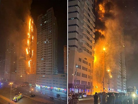 The fire erupted in Tower 02 within the Ajman One complex in Al Rashdiyah 3 district of the emirate, Ajman Police reported.