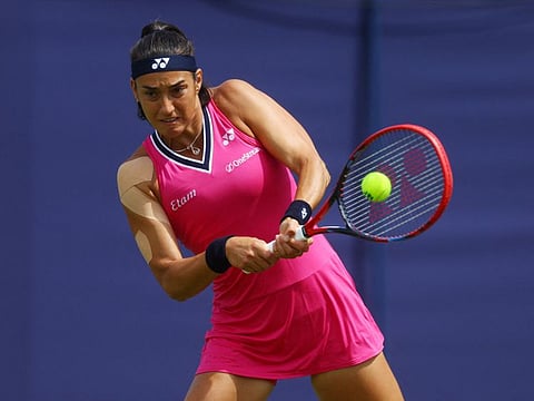 France's Caroline Garcia in action during her round of 32 match against Madison Brengle of the US on Tuesday.