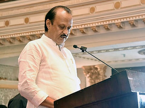 Nationalist Congress Party (NCP) leader Ajit Pawar takes oath as the second Deputy Chief Minister of Maharashtra in Mumbai