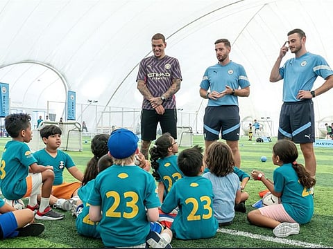 Ederson made a special visit to the summer camp football sessions at Emirates Palace Mandarin Oriental Abu Dhabi, led by Manchester City Football Schools UAE.