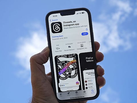 The Threads app, operated by Meta Platforms Inc., seen on a smartphone.