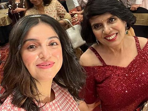 Bollywood actress Divya Khosla Kumar with her mother.