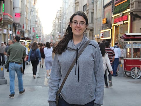 This picture provided on July 5, 2023 by Syrian citizen journalist Ahmad Mohammad who took the photo in Istanbul on May 26, 2017, shows Israeli-Russian academic Elizabeth Tsurkov who had been missing in Iraq for months.