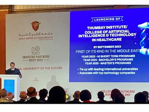 Dr Thumbay Moideen at the event in Dubai on Wednesday.