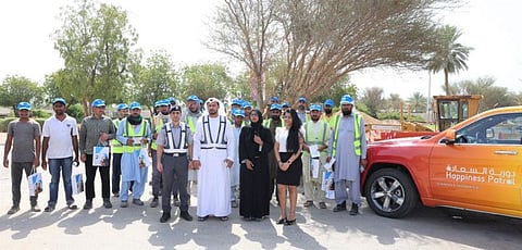 A Happiness Patrol team all set for the day's work in Al Ain.